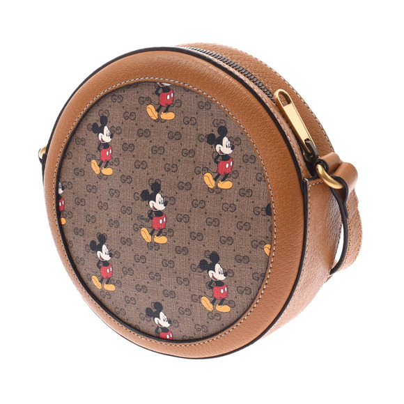 Gucci Mickey Mouse Round Brown Calfskin Shoulder Bag - Picture 2 of 9
